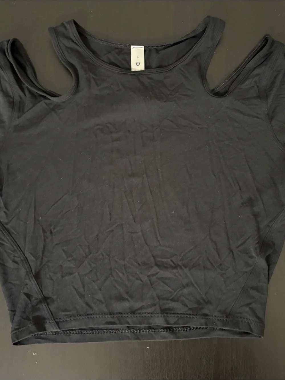 Lululemon Cutout shoulder crop top athletic shirt